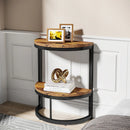 Axyaa Semi Circle End Table with Storage, Small Half Round Side Table for Sofa