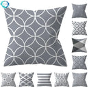 Axyaa 18" Sliver Grey Geometry Striped Pillowcase Home Decor Pillow Cover
