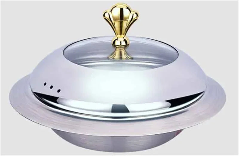 Axya Golden Stainless Steel Alcohol Stove - Small Cooking Hot Pots & Chafing Dish