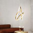Axyaa Gold Ring LED Pendant Light Creative Circle Chandelier for Dining Room and Bar