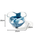Axyaa Blue Stripes Glass Vase Table Decoration Hydroponics Room Decor