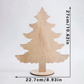 Axyaa Wooden Christmas Tree Ornaments Set, Bohemian Winter Decor, Rustic Home Decoration
