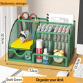 Axyaa Mesh Desk Organizer with Drawer - 7 Compartments, Multifunctional Pen Holder
