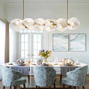 Axyaa Petal Glass LED Chandelier - Luxury Gold Metal Pendant Light