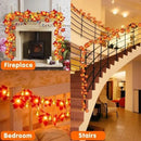 Axya Autumn Maple Leaves Pumpkin Garland with LED Fairy Lights