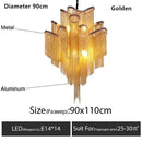 Axyaa Crystal LED Chandelier with Tassel Pendant and Aluminum Chain