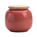 Axyaa Ceramic Tea Jar with Bamboo Lid for Home Storage and Decoration