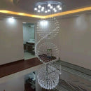 Axyaa Modern Luxury Crystal Chandelier LED Large Staircase Light for Living Room Lobby