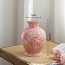 Axyaa Chinese Style Blue & White Porcelain Vase Pink Pot Retro Jars Flower Vase
