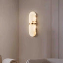 Axyaa Oval Copper Marble Wall Lamp: Post-Modern, Minimalist Lighting Fixture for Bedroom and Hotel