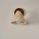 Axyaa Nordic LED Wall Sconce Wood Travertine Light Fixture