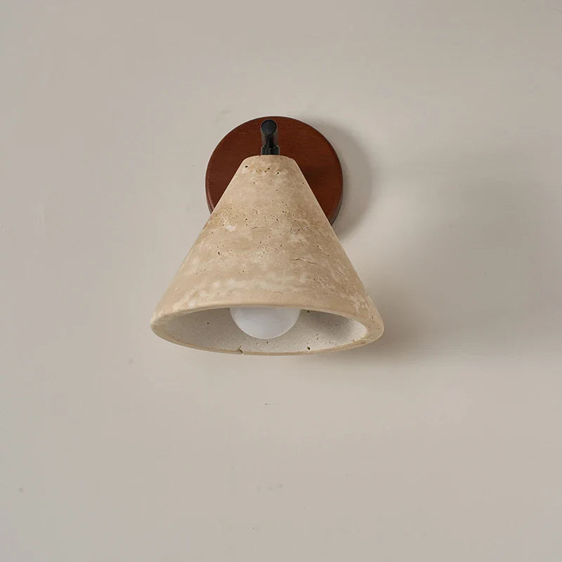 Axyaa Nordic LED Wall Sconce Wood Travertine Light Fixture