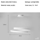 Axyaa Nordic Simple LED Dimmable Pendant Chandelier - Metal Acrylic Suspended Lighting Fixtures