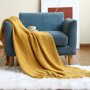 Nordic Knit Throw Blanket with Tassels by Axyaa - Cozy Farmhouse Gift Blanket