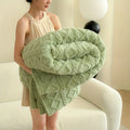 Axyaa Cozy Quilted Vintage Plaid Flannel Throw Blanket - All-Season Digital Design