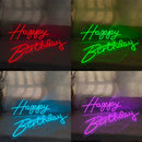 Axyaa Happy Birthday LED Neon Sign on Transparent Acrylic Base