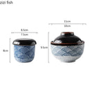 Axyaa Hand-painted Ceramic Rice Bowl with Lid