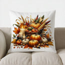 Axyaa Halloween Pumpkins & Wreath Decor Pillow Cover for Sofa, Bedroom, Car