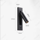 Axyaa LED Rotatable Wall Lamp USB Charging for Bedroom Reading Living Room