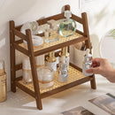 Axyaa Bamboo Storage Rack: Kitchen & Desktop Organizer, Counter Shelf, Display Rack