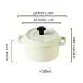 Axyaa Ceramic Mini Double Ear Bowl Set for 6.5oz Yogurt & Steamed Egg