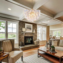 Axyaa Glass Bubble Chandelier: Modern Round Pendant Lamp for Living Room, Kitchen, Hotel.