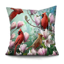 Axyaa Bird Oil Painting Cushion Cover - Chinese Style Home Decor
