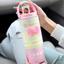 Axyaa Strawberry Thermos: Stainless Steel Vacuum Tumbler with Straw