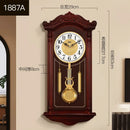 Axyaa Vintage Wooden Quartz Wall Clock for Living Room Home - Silent European Design