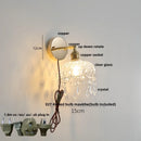 Axyaa Rotatable Clear Glass LED Wall Lamp with Pull Chain Switch