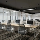 Axyaa LED Office Pendant Light: Modern Strip Aluminum Acrylic Chandelier for Living Room
