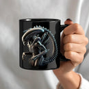 Axyaa Alien Pattern Ceramic Mug - Sci-Fi Design, 325ml - Microwave Safe