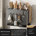 Axyaa Wall-mount Knife and Cutting Board Storage Rack