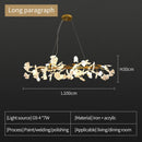 Axyaa Ginkgo Leaf Ceramic LED Chandeliers for Modern Living & Dining Rooms