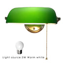 Axyaa Traditional Green Banker Wall Lamp Classical Vintage Beige Wall Light for Home and Hospitality