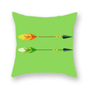 Axyaa Avocado Green Feather Print Pillow Cover 45x45cm