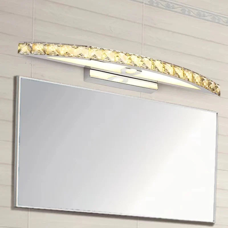 Axya Stainless Steel LED Mirror Light Crystal Wall Lamps