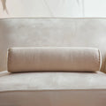 Axyaa Velvet Bolster Pillow - Corded Edge, Removable Cover - Cylindrical Neck Roll - 17.5x56cm