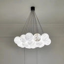Axyaa White Marble Balls Chandelier - Luxury LED Lighting Fixture for Home Decor
