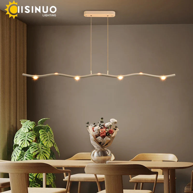 Axyaa Wave Chandelier: Adjustable LED Pendant Light for Living Room and Office