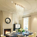 Axyaa Oval LED Crystal Chandelier: Modern Luxury Lighting for Home, Restaurant, and Shop