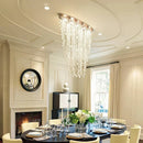 Axyaa LED Crystal Chandelier, Luxury Oval Design for Dining, Living, Restaurant, Shop