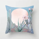 Axyaa Cactus Flower Succulent Plant Pillow Cover - Home Decorative Cushion Cover