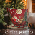 Axyaa Christmas Santa & Snowman Pillow Covers for Sofa, Bedroom, Car