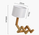 Axyaa Nordic Wooden Robot Table Lamp - Modern Study Desk Night Light