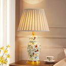 Axyaa Chinese Flower Bird Ceramic Table Lamp Modern Retro Warm Bedside Lamp