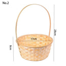 Axyaa Rattan Fruit Basket with Long Handle and Bamboo Flower Basket