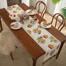 Axyaa Halloween Theme Table Runner with Tassels for Home Decor