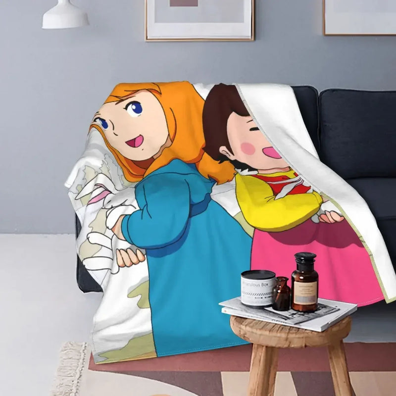 Heidi Alps Fleece Blanket Soft Cozy Throw Bedding for Sofa by Axyaa
