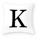 Axyaa Polyester Alphabet Cushion Cover 45X45cm for Home Sofa Decor